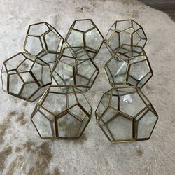 8 Pentagon Modern Glass Vases For Wedding Centerpieces