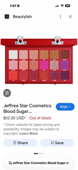 Jeffree Star Cosmetics Blood Sugar eyeshadow palette