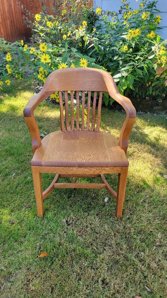 Vintage Banker's Chair 