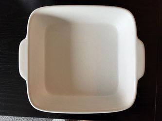 White Ceramic Square Baking Dish with Handles