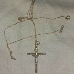 14k Gold Cross Necklace 140