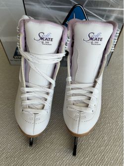 Ice skates - white/purple - little kids size 13