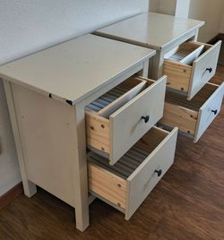 2× Ikea Hemnes 2-Drawer Nightstands