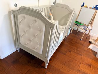 Blythe Upholstery toddler Bed + Avocado Mattress