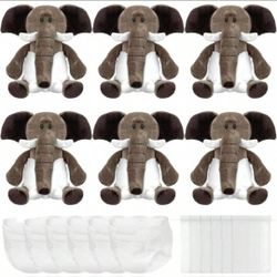 ​8 Sets Elephant Baby Shower Game - Diaper Changing Race Kit with Plush Dolls