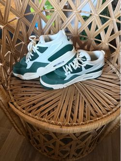 Green and white Nike size 8