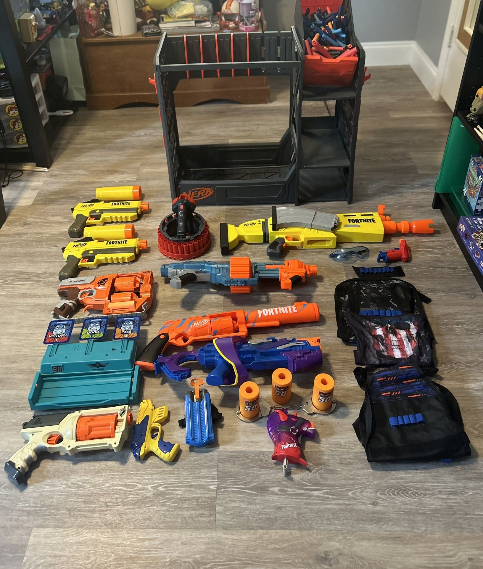 Nerf Gun Set & Organizer or Best Offer!!