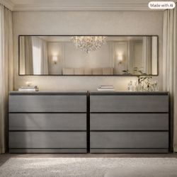 2 IKEA STORKLINTA 3-drawer dresser, gray