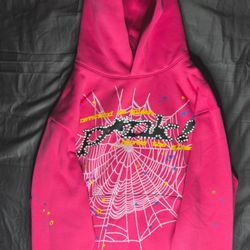 Pink Spider Hoodie Size Large