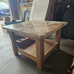 Marble End Table-  29.5 by 29.5 & 20.5 in height