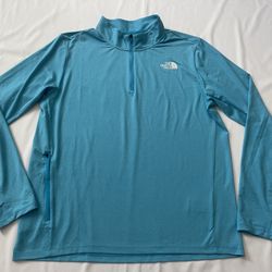 Men The North Face Flashdry Long Sleeve Top Sweatshirt Pullover Shirt Blue XL