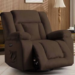 Korser Oversize Power Recliner Chair, Swivel Rocking Chair with Massage and heating 
