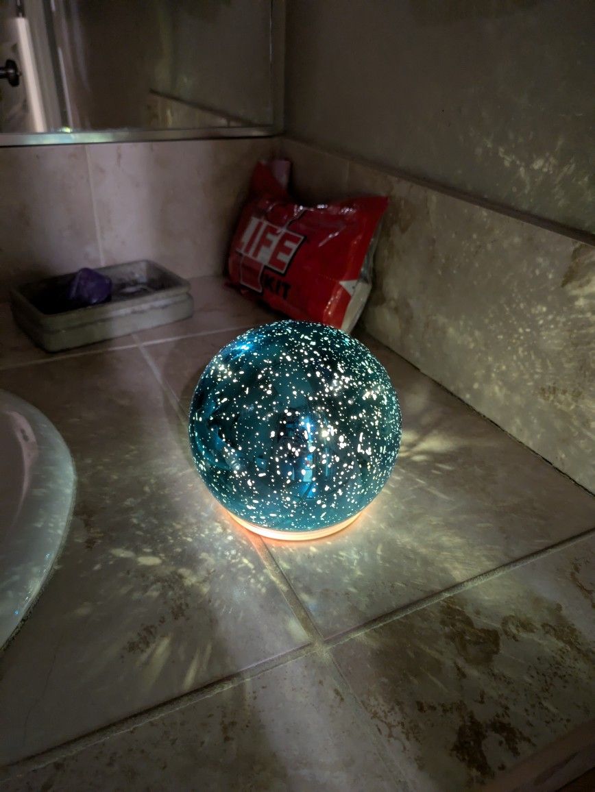 Lighted Mercury Glass Sphere