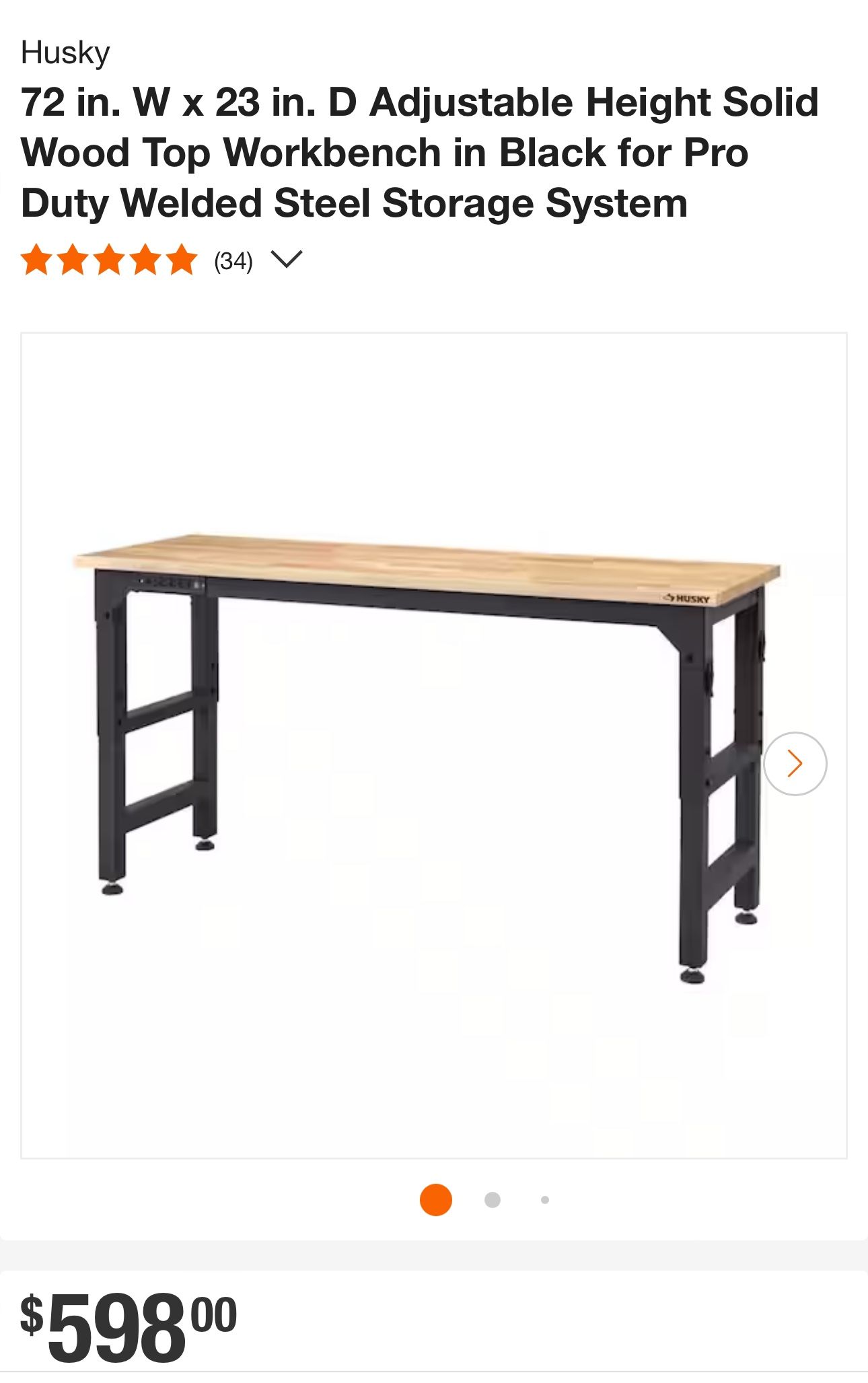 Husky Wood top Work Bench