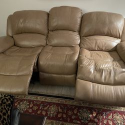 Furnish Your Kids’ Apartment Or Your Home With Two Leather Couches And A Kitchen Table And Four Chairs. All For $500.