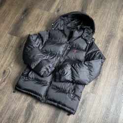 Ralph Lauren black puffer jacket hoodie with attachable hood