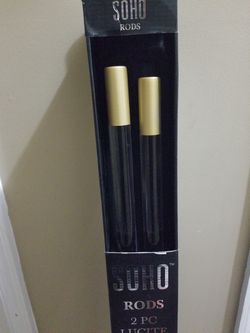 80" non adjustable lucite curtain rod with brass finials
