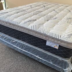 Queen Bamboo Plush Comfort Europillow Top 12inch Matres!!