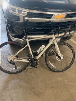 Silver Road Bike with Disc Brakes