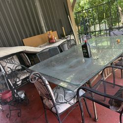patio table and 6 chairs set