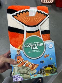 Plush and Playful Clown Fish Tail Lightweight Blanket | 22.5 x 55 Inch