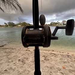 🐠 Preowned OceanMaster OML25 Reel with Monofilament & Preowned Custom Made 20-40lb  Rod 🔥