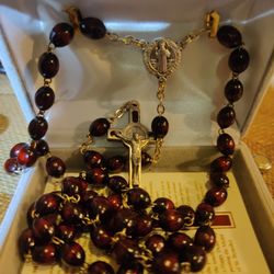 tiger's Eye Sant. Benedict Rosary