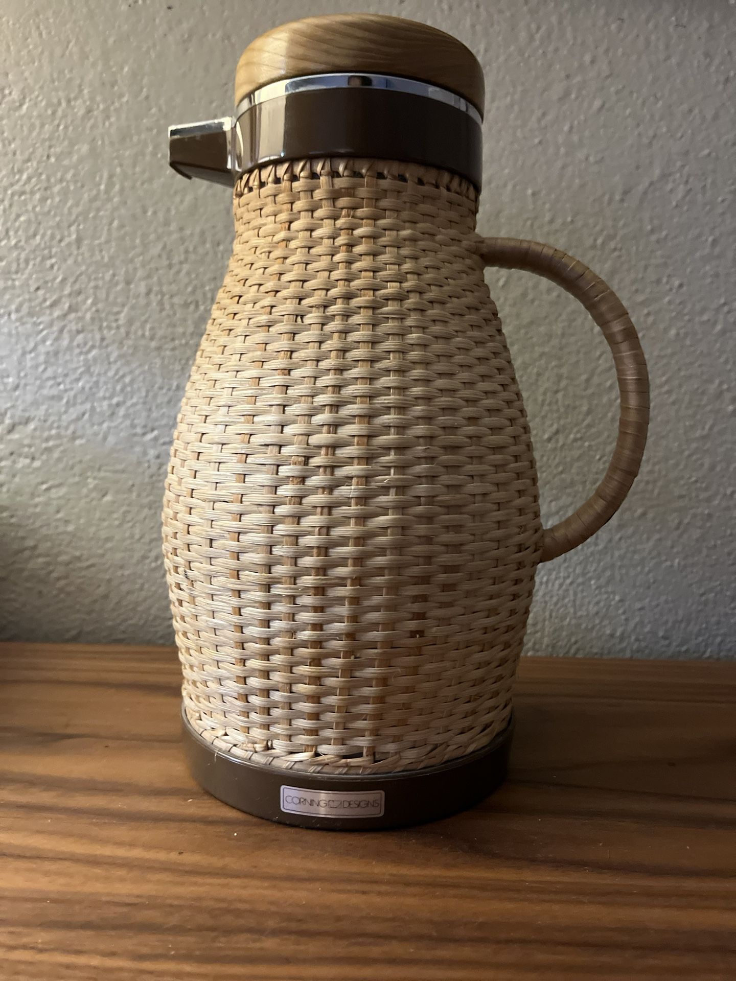 MCM Rattan Wrapped Insulated Carafe