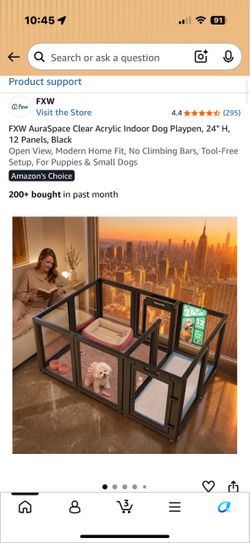 FXW AuraSpace Clear Acrylic Indoor Dog Playpen