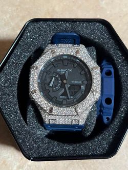 Casio G-Shock Watch with moissanite bezel