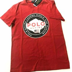 NEW! Polo Ralph Lauren Men's SZ L Alpine World Cup Racing Red SS T-Shirt