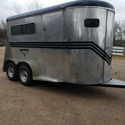 7' TALL ALUMINUM 2-HORSE TRAILER 
