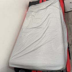 Kids Twin Bed Red Car With 2 Mattresses