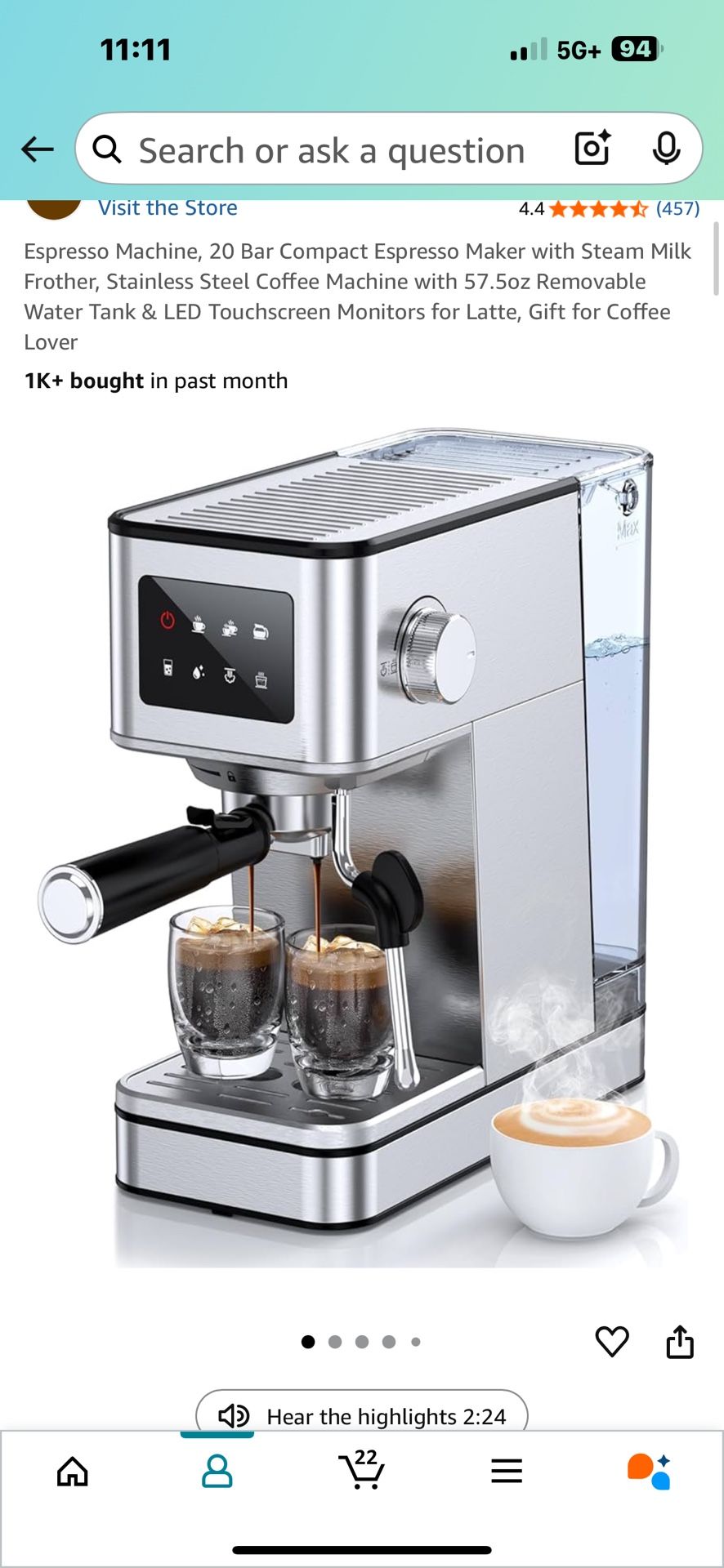 New coffee machine
