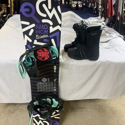 Salomon Snowboard Package With Boots And Bindings 