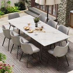 Extendable Sintered Stone Dining Table – Indoor/Outdoor – Seats 4-10