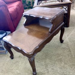 Mid Century French Provincial 2-Tier Telephone Table