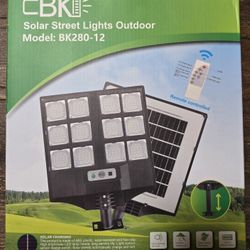 CBKI Solar Street Lights Outdoor BK280-12 Remote Controlled Waterproof