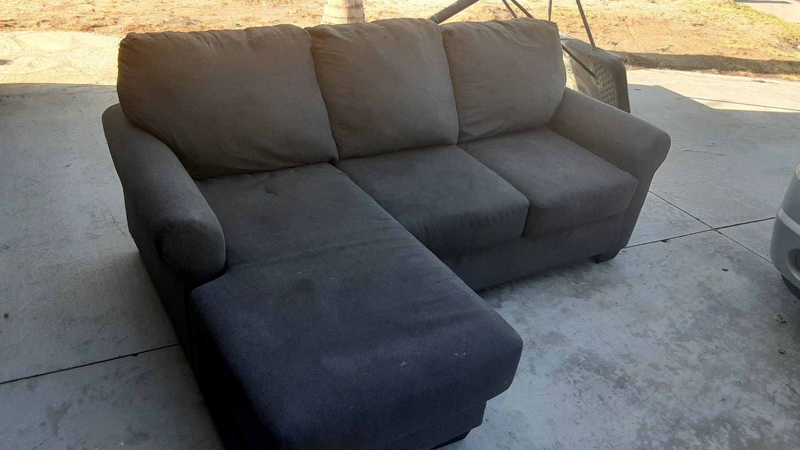 Small gray sectional couch