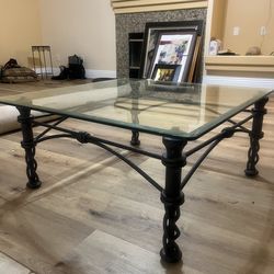 Vintage Glass Coffee Table and End Table