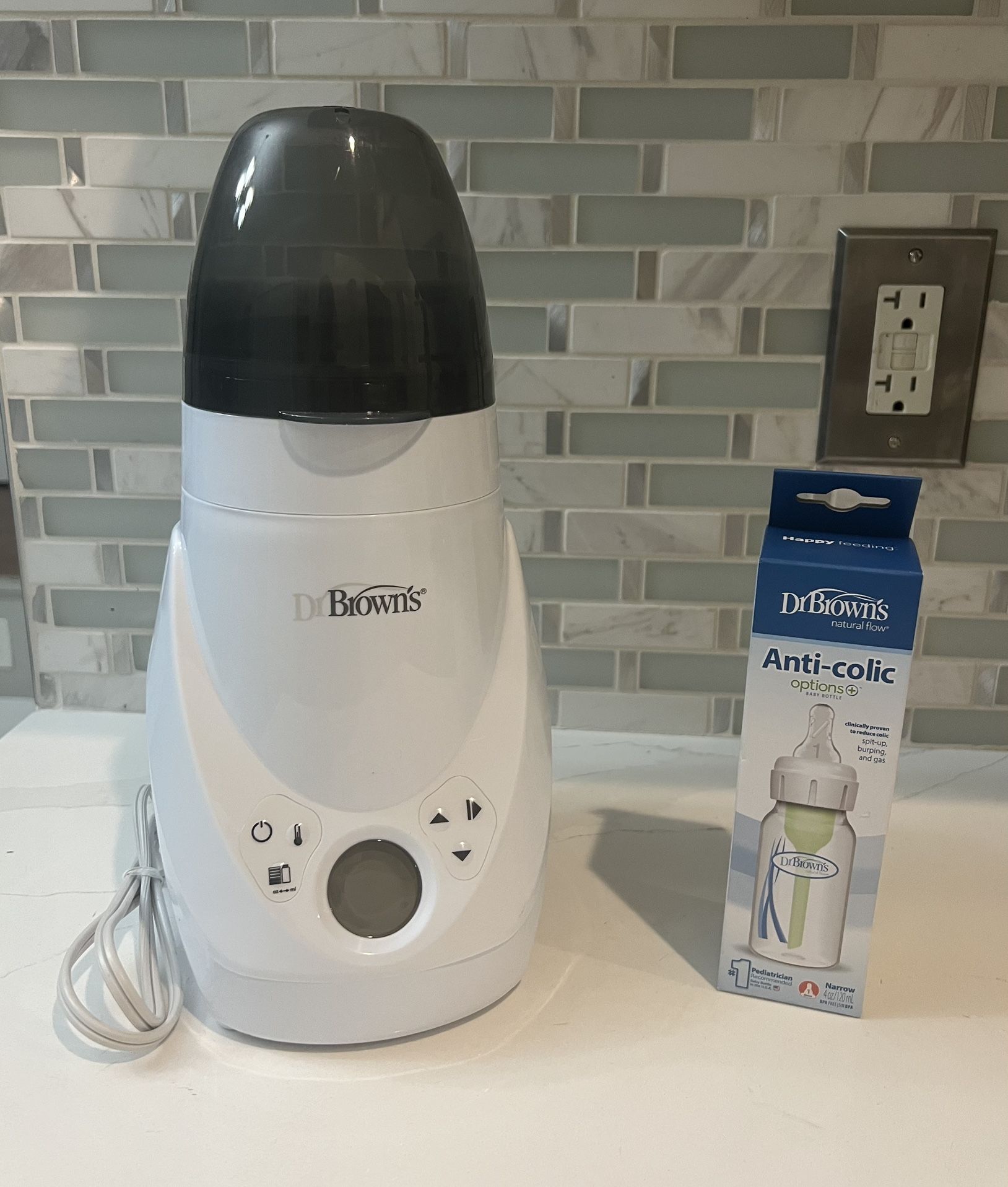 Dr. Brown's Deluxe Baby Bottle Warmer and Sterilizer with New Brown’s Bottle Included