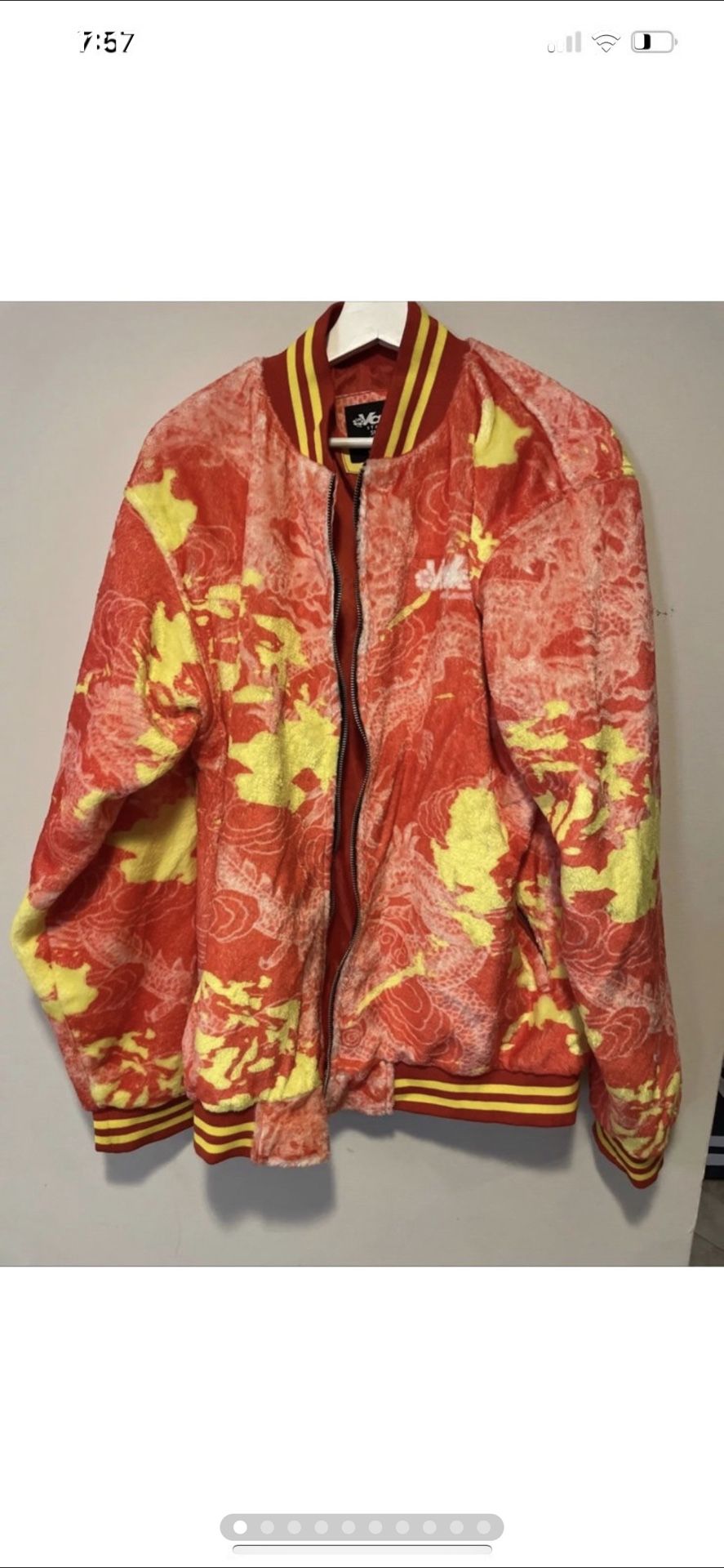 Valeza Stay Vibin Anime Bomber Jacket Size 2XL pink/yellow/red