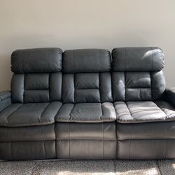 Nice Grey Leather Couch! 