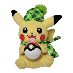 Pokémon Pikachu Holiday Winter Clothes Plush Tomy 6" Yellow Stuffed Animal Toy