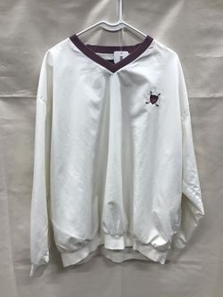 M POLO GOLF WINDBREAKER CREME COLOR BURGUNDY COLLAR