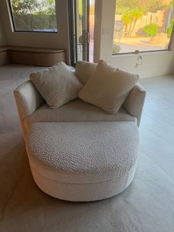Oversized Ottoman and Lounge Chair