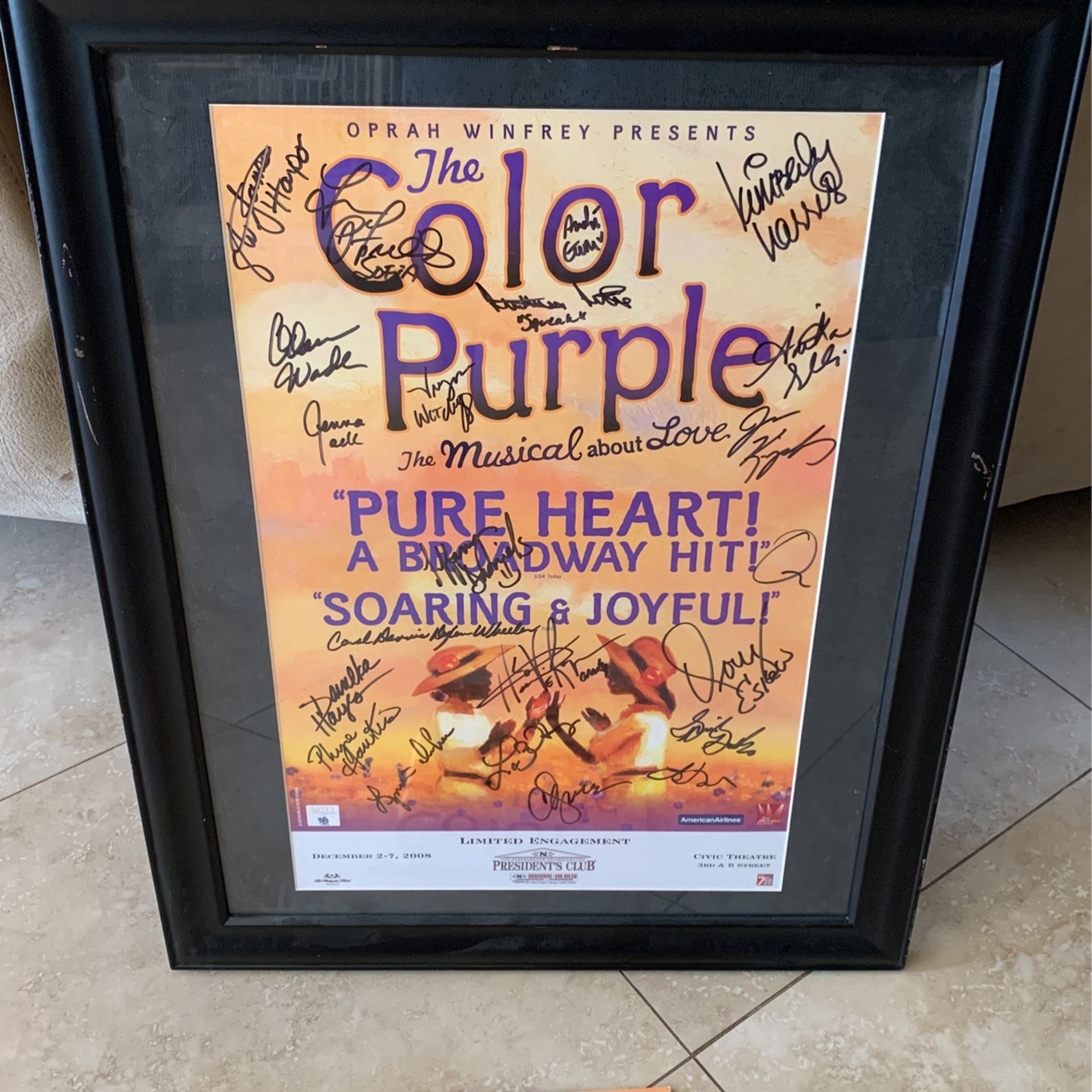The Color Purple Signed Poster FRAMED - Oprah Winfrey Rev Jesse Jackson R Kelly