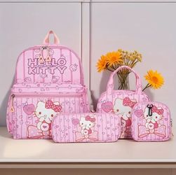 Hello Kitty Backpack Set (4 Piece Set)