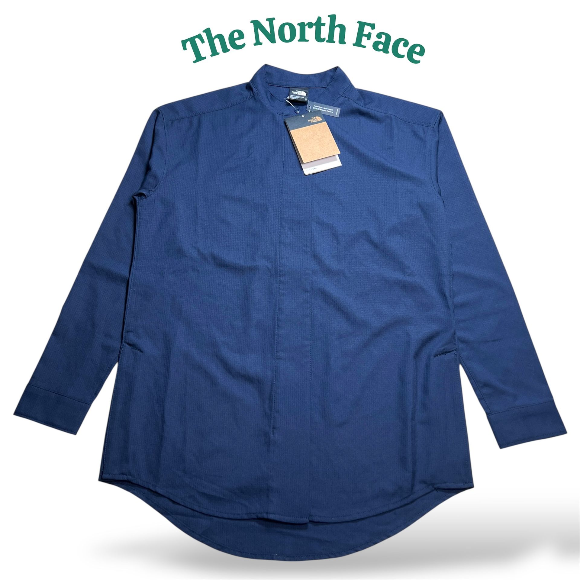The North Face FlashDry Shirt Womens XS Extra Small Blue Band Collar Tunic Top
