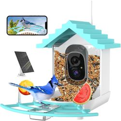 Bird Feeder with Camera,Ai Identify Bird Watching Camera,Smart Bird Feeder with Solar Powered,Auto Capture Birds Video in Backyard,Porch, Patio,Ideal 